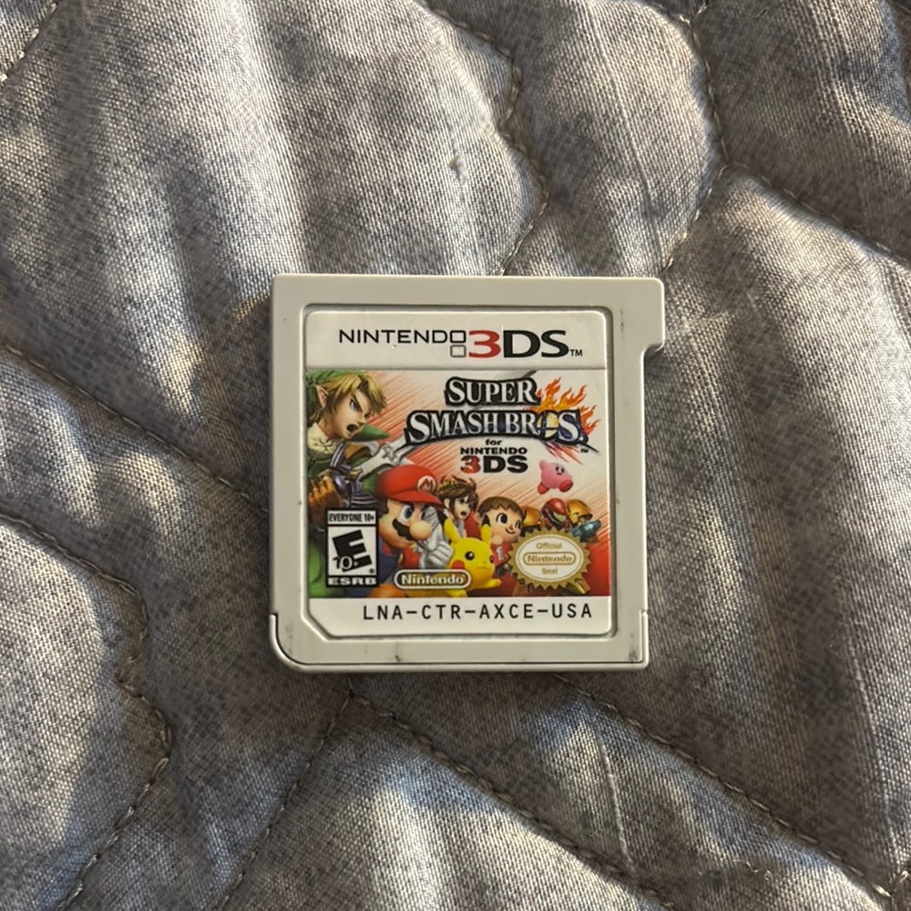 Nintendo White 3DS Super Smash Bros Game Cartridge